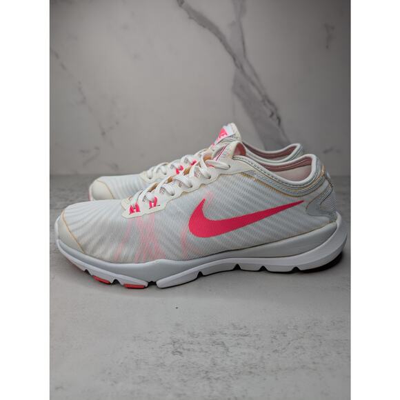 Nike Training Flex Supreme TR4 White Pink Shoes Womens Size 9.5 - 819026-100 - Picture 3 of 9